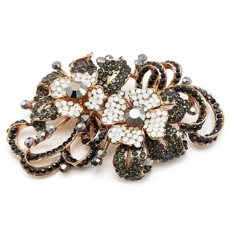 Broche Double Fleur Élégante