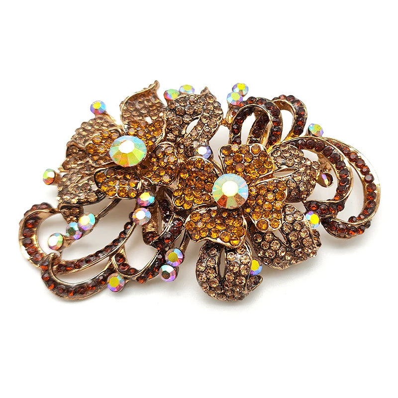 Broche Double Fleur Élégante