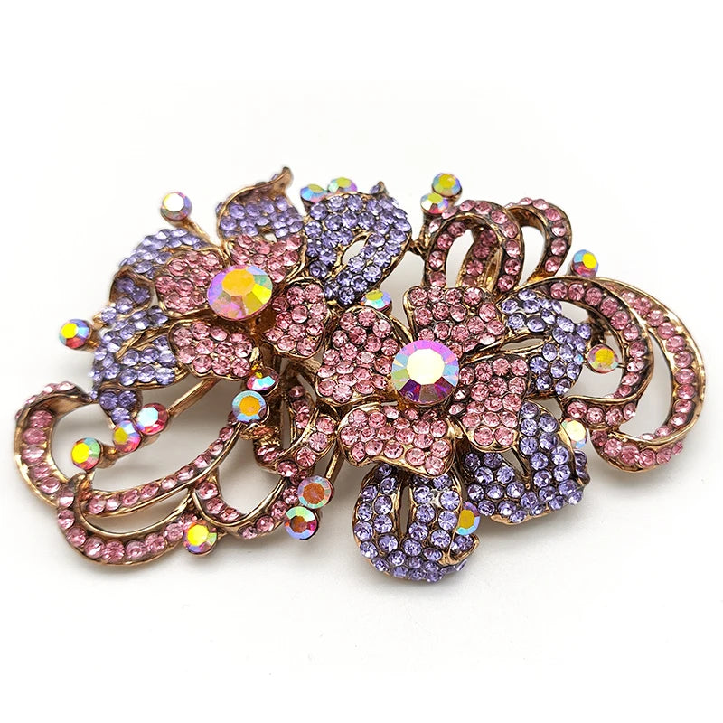 Broche Double Fleur Élégante