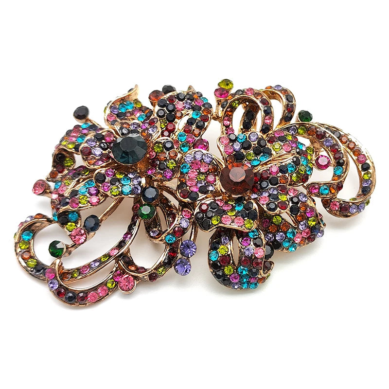 Broche Double Fleur Élégante