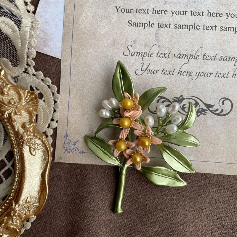 Broche Vintage Fleur Émaillée