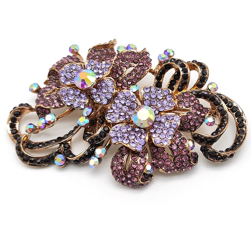 Broche Double Fleur Élégante